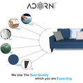 Adorn India Bryson L Shape 6 Seater Sofa Set Digitel Print (Right Hand Side) (Blue) (3 Year Warranty)