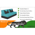 Adorn India Foam Easy Boom 2 Seater Sofa Cum Bed 4 X 6 (Aqua Blue & Black) (1 Year Warranty)