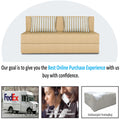 Adorn India Easy Alyn Plus Stripes 3 Seater Foam Sofa Cum Bed (5X6) (Beige) (1 Year Warranty)