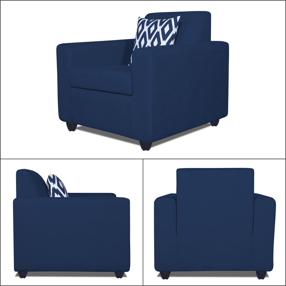 Adorn India Monteno Six Seater 3+2+1 Sofa Set (Blue)