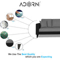 Adorn India Martin L Shape 4 Seater Sofa Set Two Tone (Right Hand Side) (Grey & Black) (3 Year Warranty)
