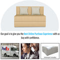 Adorn India Easy Alyn Plus Stripes 2 Seater Sofa Cum Bed (4X6) (Beige) (1 Year Warranty)
