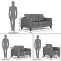 Adorn India Straight line Plus Premium Leatherette Suede 3+2+1 6 Seater Sofa Set (Grey) (3 Year Warranty)