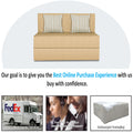Adorn India Easy Alyn Plus Stripes 2 Seater Sofa Cum Bed (3x6) (Beige) (1 Year Warranty)