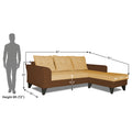 Adorn India Maddox L Shape 4 Seater Sofa Set Tufted Two Tone RHS (Brown & Beige) (3 Year Warranty)