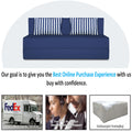 Adorn India Foam Easy Alyn Plus Stripes 3 Seater Sofa Cum Bed (5X6) (Blue) (1 Year Warranty)
