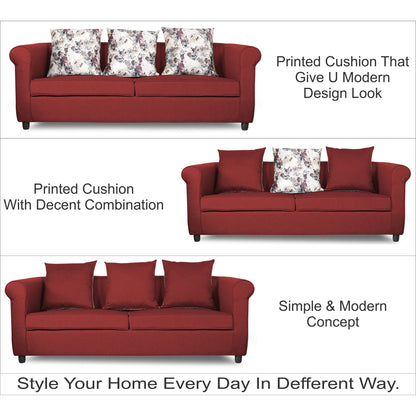 Adorn India Magnum 3-1-1 Sofa Set (Maroon)