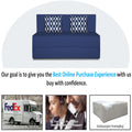 Adorn India Easy 2 Seater Sofa Cum Bed (Rhombus Pattern) Chennile Fabric - Washable Cover - Including 2 Cushion - Size 4' x 6' Ft (Blue Color) Perfect for Home & Office for Guests