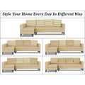 Adorn India Beetle Plus Bricks L Shape 6 Seater Sofa Set (Left Hand Side) (Beige) (3 Year Warranty)