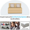 Adorn India Easy 2 Seater Sofa Cum Bed (Rhombus Pattern) Chennile Fabric - Washable Cover - Including 2 Cushion - Size 3' x 6' Ft (Beige Color) Perfect for Home & Office for Guests