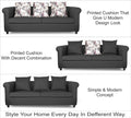 Adorn India Magnum 3 Seater Sofa (Dark Grey), Wood, Foam