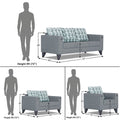 Straight line Plus Bricks 3+2+1 6 Seater Sofa Set (Grey)