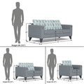 Straight line Plus Leaf 3+2+1 6 Seater Sofa Set (Grey)