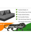 Adorn India Easy Desmond 3 Seater Sofa Cum Bed 6 x 6 (Grey & Black)