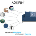 Adorn India Beetle Rhombus L Shape 5 Seater Sofa Set RHS (Blue) (3 Year Warranty)