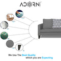 Adorn India Beetle Rhombus L Shape 5 Seater Sofa Set RHS (Grey) (3 Year Warranty)
