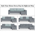 Adorn India Beetle Plus Bricks L Shape 6 Seater Sofa Set (Right Hand Side) (Grey) (3 Year Warranty)