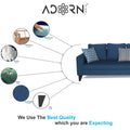 Adorn India Bryson L Shape 6 Seater Sofa Set Plain (Right Hand Side) (Blue) (3 Year Warranty)