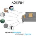 Adorn India Hallton L Shape Decent Sofa Set 7 Seater with Ottoman (Right Side) (Grey) (3 Year Warranty)