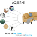 Adorn India Bryson L Shape 6 Seater Sofa Set Plain (Left Hand Side) (Beige) (3 Year Warranty)