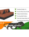 Adorn India Easy Desmond 2 Seater Sofa Cum Bed 4 x 6 (Rust & Black)