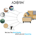 Adorn India Maddox Stripes L Shape 6 Seater Sofa Set LHS (Beige) (3 Year Warranty)