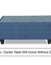 Adorn India Raiden Crafty L Shape 6 Seater Sofa Set with Center Table (Right Hand Side) (Blue)