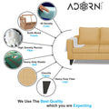 Adorn India Chandler Plain L Shape 4 Seater Sofa Set (Beige) (3 Year Warranty)