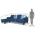 Adorn India Hallton L Shape 5 Seater Sofa Set Digitel Print (Left Hand Side) (Blue) (3 Year Warranty)