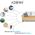 Adorn India Maddox L Shape 6 Seater Sofa Set Digital Print Right Hand Side (Beige) (3 Year Warranty)