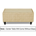 Adorn India Lawson Stripes 3+2+1 6 Seater Sofa Set with Centre Table (Beige)