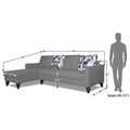 Adorn India Hallton L Shape 5 Seater Sofa Set Digitel Print (Left Hand Side) (Grey) (3 Year Warranty)