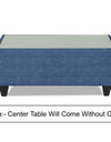 Adorn India Raiden Decent Premium L Shape 6 Seater Sofa Set with Center Table (Left Hand Side) (Blue)