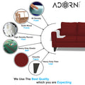 Adorn India Chandler L Shape 4 Seater Sofa Set Plain (Right Hand Side) (Maroon)