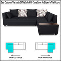 Adorn India Mclain L Shape 6 Seater Sofa (Black)