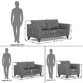 Adorn India Enzo Decent Premium Leatherette Suede 3+2+1 6 Seater Sofa Set (Grey)