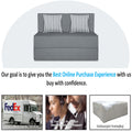 Adorn India Easy Alyn Plus Stripes 2 Seater Sofa Cum Bed (3x6) (Grey) (1 Year Warranty)