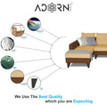 Adorn India Maddox Plain Two Tone L Shape 6 Seater Sofa Set LHS (Brown & Beige) (3 Year Warranty)