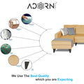 Adorn India Maddox Plain L Shape 6 Seater Sofa Set LHS (Beige) (3 Year Warranty)