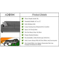 Adorn India Blazer Plus 3 Seater Sofa (Grey)