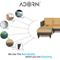 Adorn India Ashley L Shape 6 Seater Sofa Set Leatherette Fabric Plain (Left Hand Side) (Brown & Beige) (3 Year Warranty)