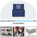 Adorn India Easy 1 Seater Sofa Cum Bed (Rhombus Pattern) Chennile Fabric - Washable Cover - Including 1 Cushion - Size 2.5' x 6' Ft (Blue Color) Perfect for Home & Office for Guests
