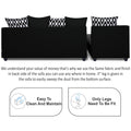 Zink Straight line L Shape 5 Seater Sofa Rhombus Cushion (Left Side Handle)(Red & Black)