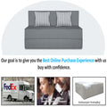 Adorn India Easy Alyn Plus Stripes 2 Seater Foam Sofa Cum Bed - 4X6 (Grey) (1 Year Warranty)