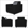 Adorn India Monteno Six Seater 3+2+1 Sofa Set (Black) (3 Year Warranty)