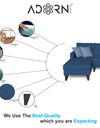 Adorn India Hallton L Shape 5 Seater Sofa Set Plain (Left Hand Side) (Blue)