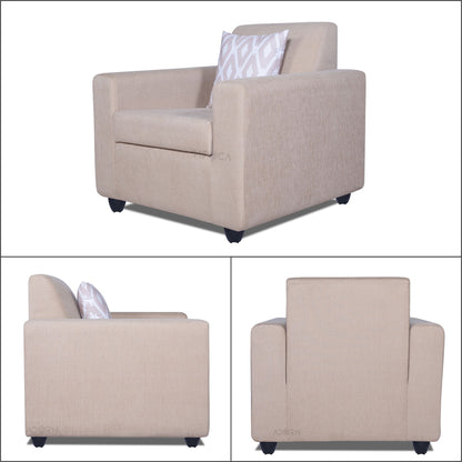 Adorn India Monteno Six Seater 3+2+1 Sofa Set (Beige)