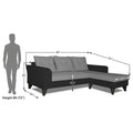 Adorn India Maddox Tufted L Shape 4 Seater Sofa Set RHS (Grey & Black) (3 Year Warranty)