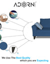 Adorn India Maddox L Shape 6 Seater Sofa Set Stripes (Right Hand Side) (Blue)