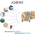 Adorn India Bryson L Shape 6 Seater Sofa Set Digitel Print (Left Hand Side) (Beige) (3 Year Warranty)